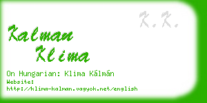 kalman klima business card
