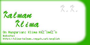 kalman klima business card